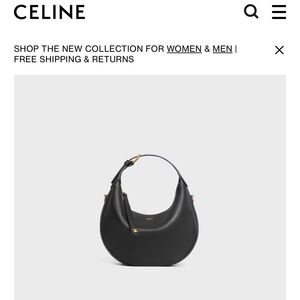 Celine 2025 Black Leather Teen Lulu Hobo $1950